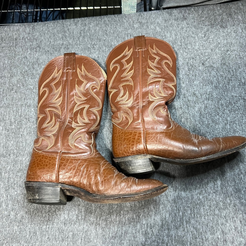 Nocona Mens 7.5 Brown Leather Western Cowboy Boots Vintage Pointed Toe 59 403 - Picture 5 of 6